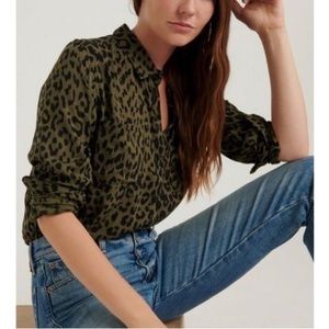 Lucky Brand green leopard top